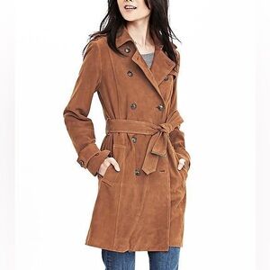 Banana Republic Suede Trench Coat XS NWT